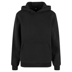 Build Your Brand Womens/Ladies Fluffy Hoodie / Black